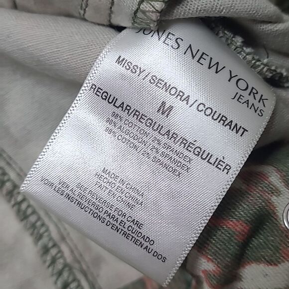 SOUTHWESTERN TWILL GREEN CORAL BUTTON FRONT JACKET JONES NEW YORK  M MEDIUM - Picture 6 of 15